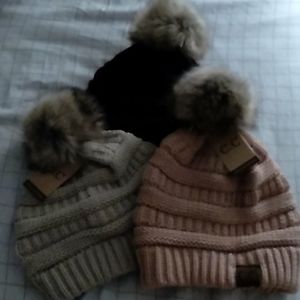C.C Exclusives hats knit three colors available